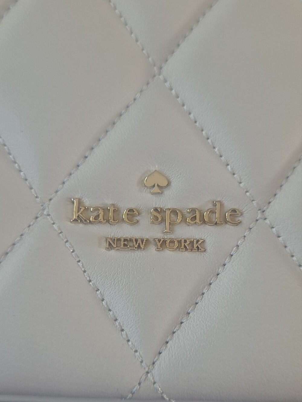 kate spade Quilted White Vanity Crossbody with Gold Chain - Picture 2 of 12
